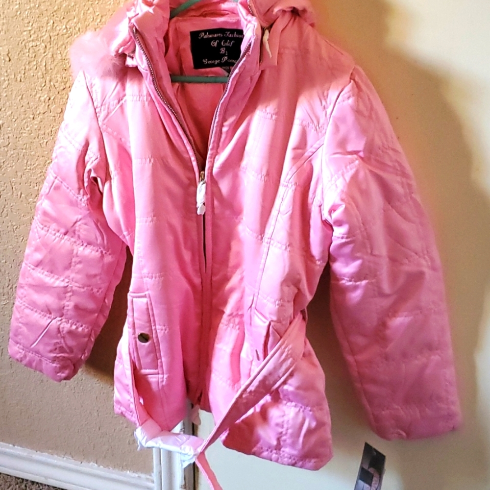 Palomares Fashions  Kids Pink Coat with Hoodie size 14 kids